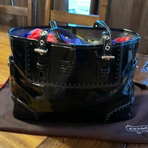 Coach handbag. Like new. Black patent leather.